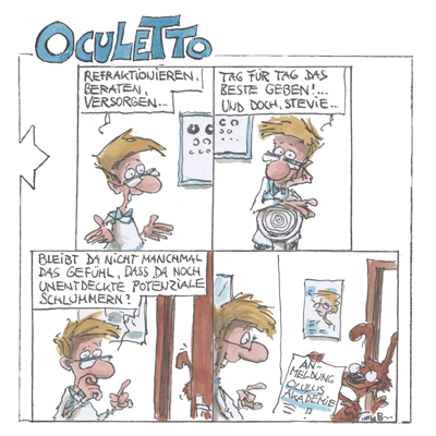 OCULETTO Comic März 2022 - Stevie schlägt OCULETTO die OCULUS Akademie vor