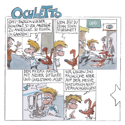 Oculetto Comic Mai 2022 - Oculetto und Stevie auf der opti