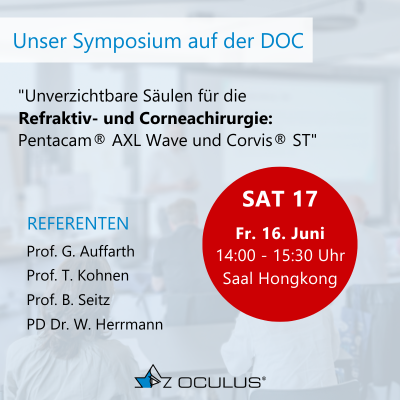 Infos zum OCULUS Symposium auf der DOC 2023