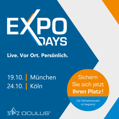 Expo Days Schrfitzug auf blauem Grund, 19.10. München und 24.10. Köln