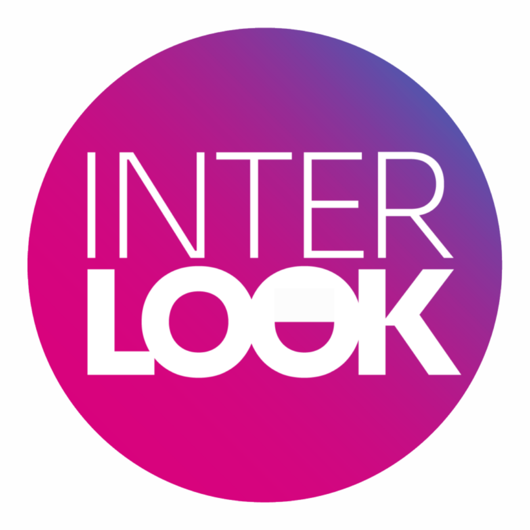 Intelook Logo in pinkem Kreis, auf weißem Grund